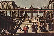 Bernardo Bellotto Capriccio, Palasttreppe oil on canvas